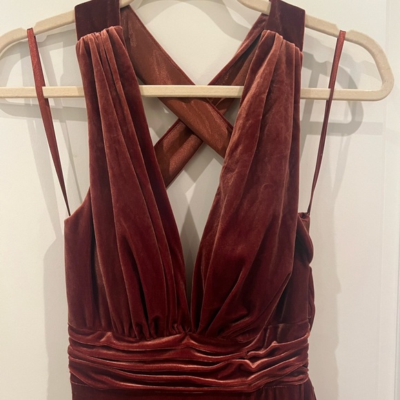 Revelry Dylan Velvet Dress - terracotta - Picture 3 of 7